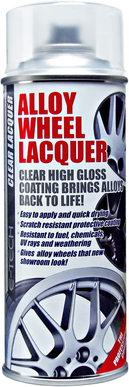 E-TECH Clear Alloy Wheel Lacquer Chip Resistant Wheel Refurbishment 400ml Can