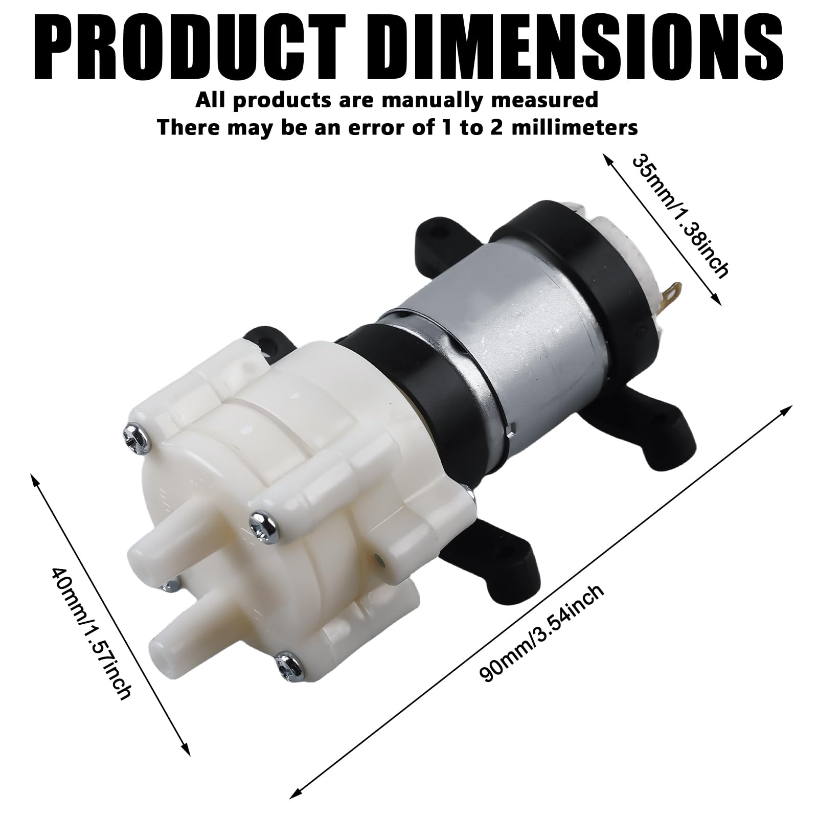 Bomba de Diafragma 12V 385 DC 1-2 l/min Autocebante para Agua