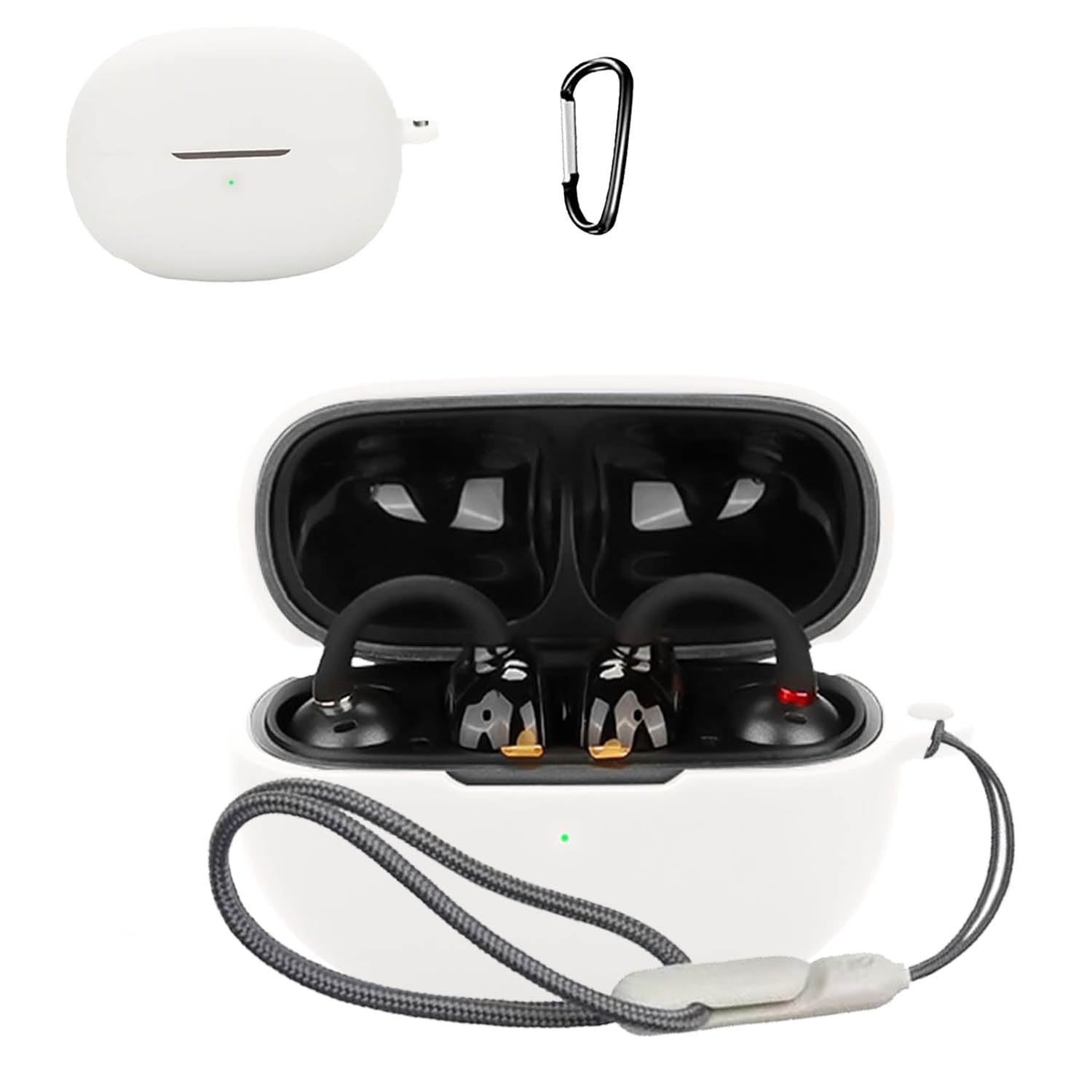 Earfun Clip2 シリコンケース(白)付き Amazon.co.jp: For EarFun Clip 2 ケース カバー （カラビナ付き+