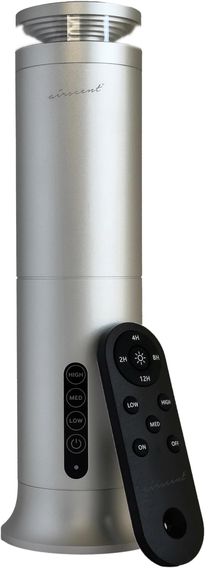 The AirScent Wireless Essential Oil Diffuser - Waterless Diffuser for Aromatherapy Oils - 100mL Capacity - 1000 Sq Ft Coverage - Brushed Silver Aromatherapy Oil Diffuser for Homes, Offices & Hotels