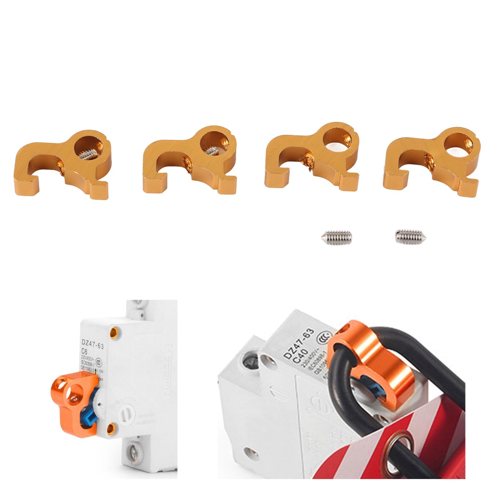 Circuit Breaker Lockout, Energy Isolation Breaker Lock Out Device, Aluminum Alloy Sparkproof Circuit Breaker Lock for Industrial Electrical Equipment