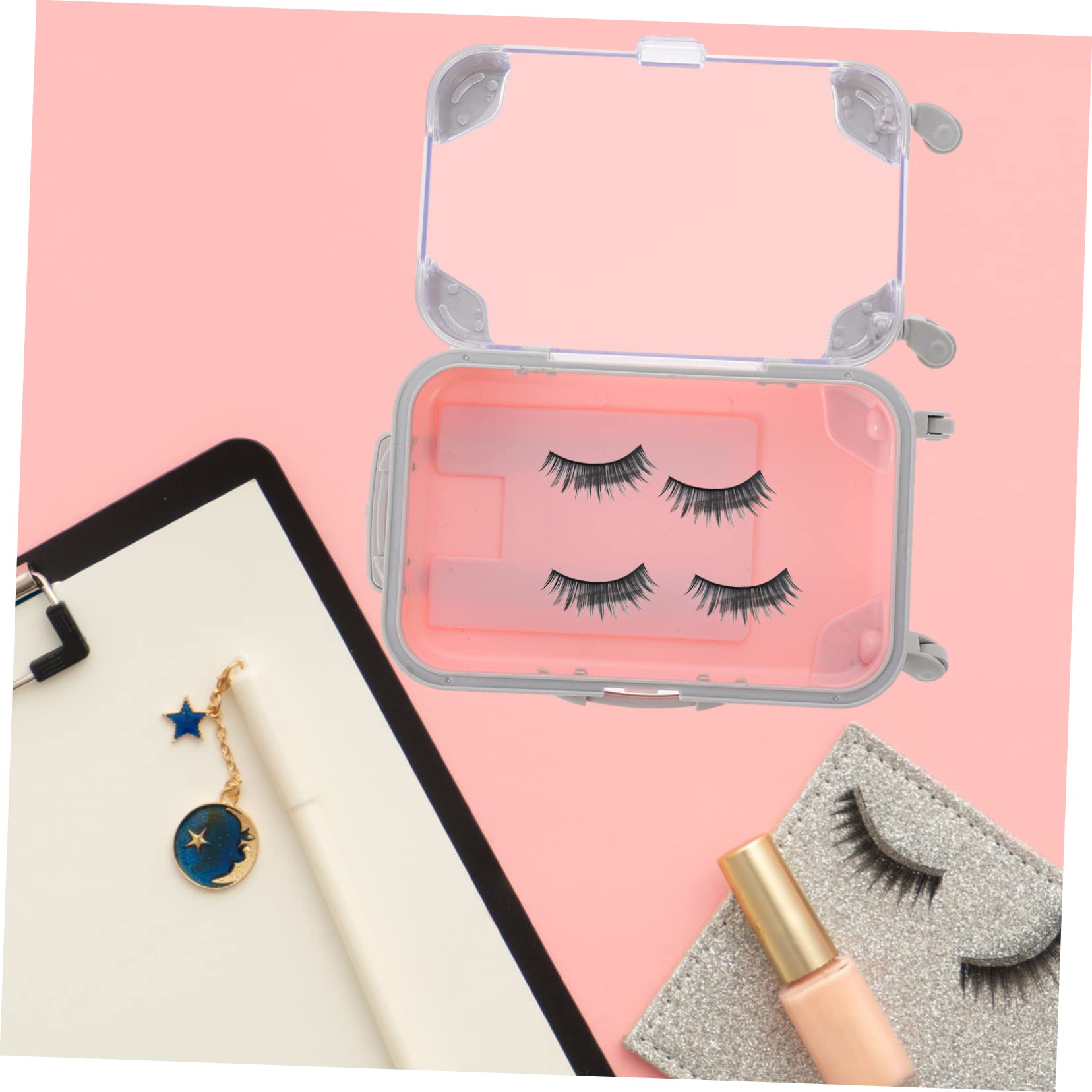 NULYLU Eyelash Case Lash Travel Case Window Design Portable Compact Fake Lash Box