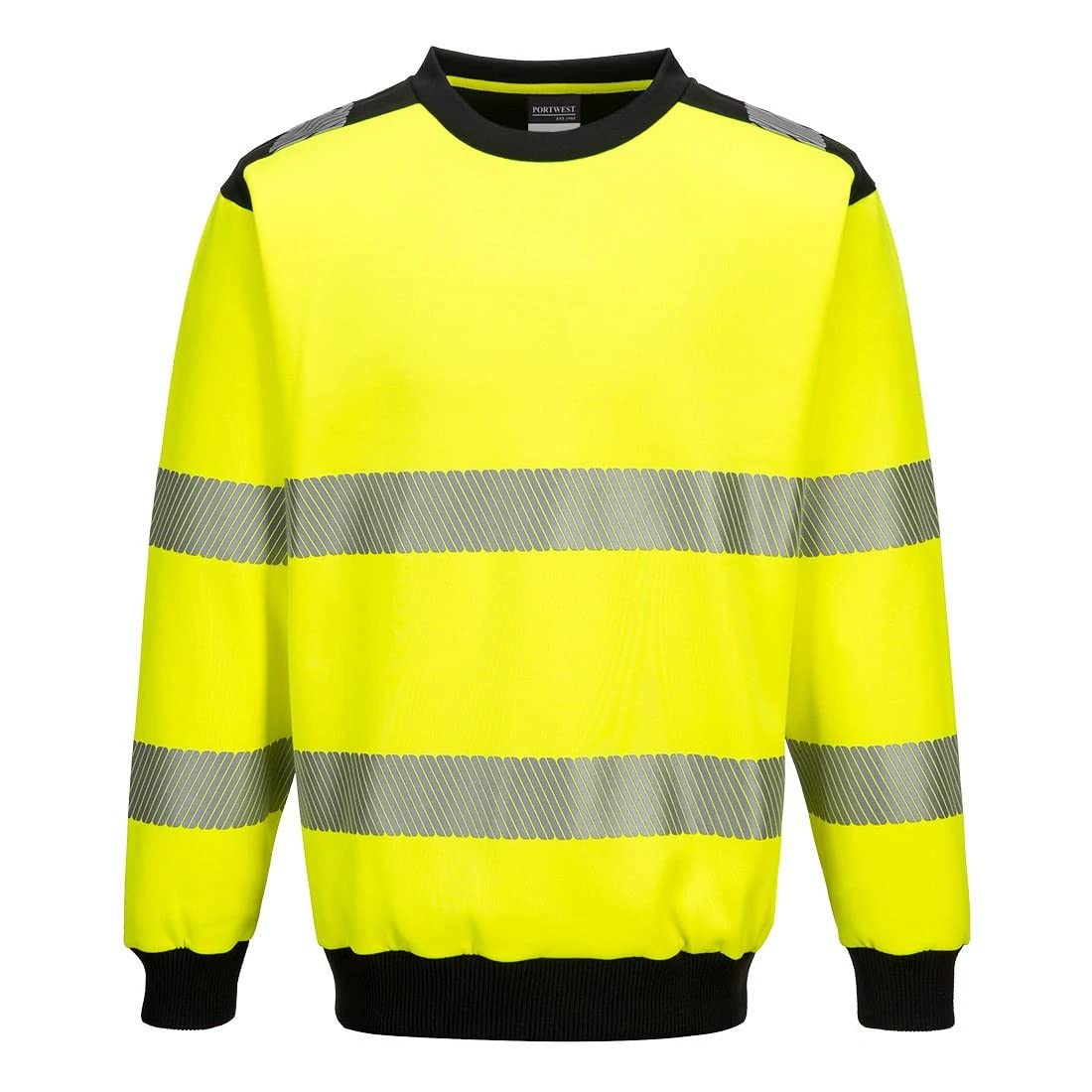 Portwest Unisex Yellow / Black Pw379 Pw3 Hi-Vis Sweatshirt