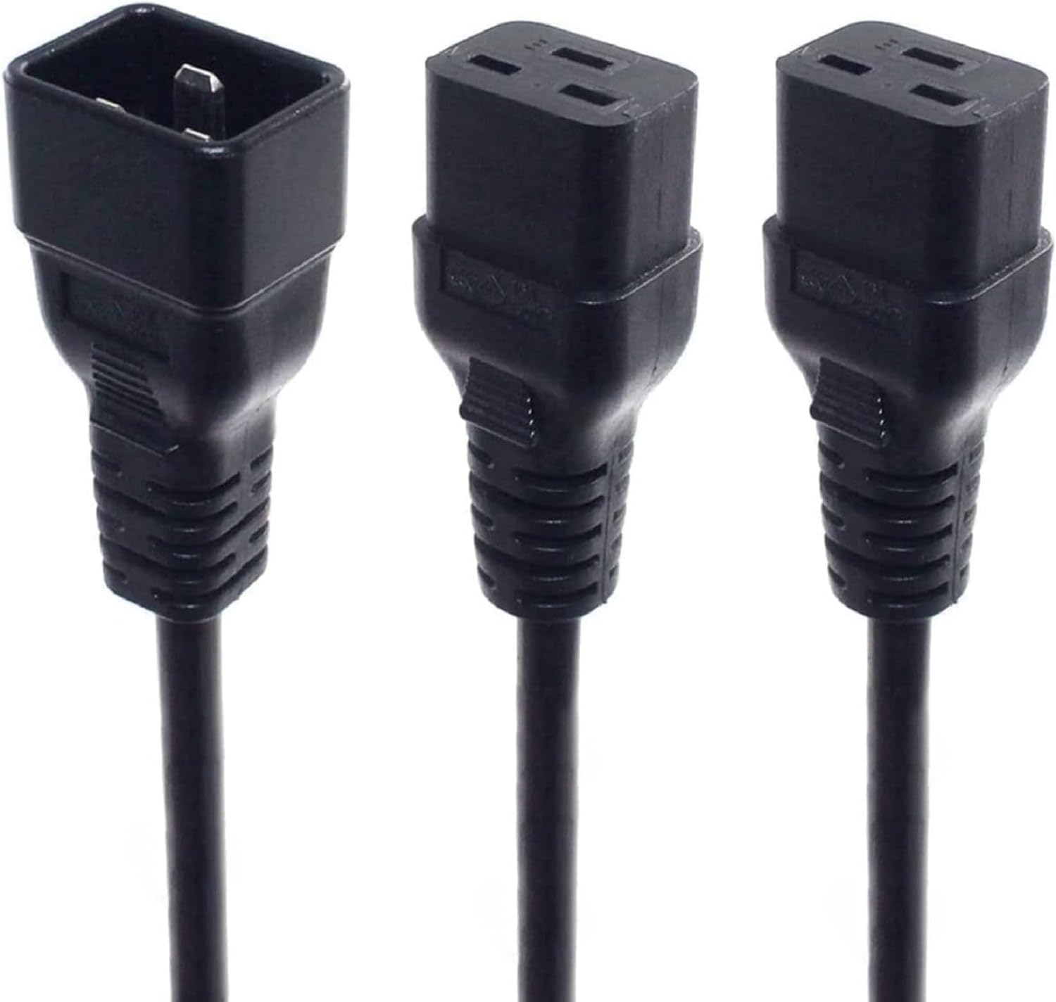 Toptekits C20 to 2*C19 Y Splitter 12AWG Heavy Duty Power Cord - IEC 320 C20 to Dual C19 IEC Y Split,Multi IEC Cable, UL Listed, 3ft/1m