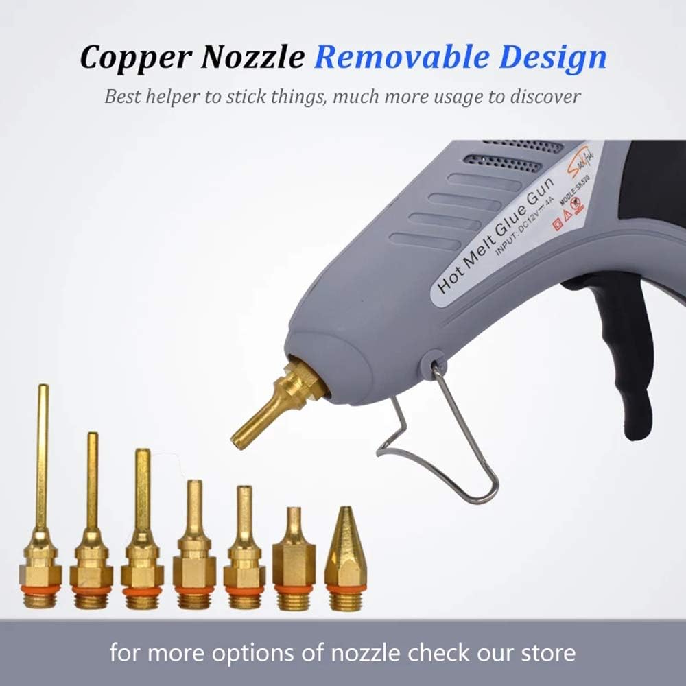 Car Universal Hot Melt Glue Gun 100W 12V Safe DC 59" Long Cable with Cigarette Lighter Plug Decoration Dent Repair Tool Set with 5PCS 0.43" Glue Sticks