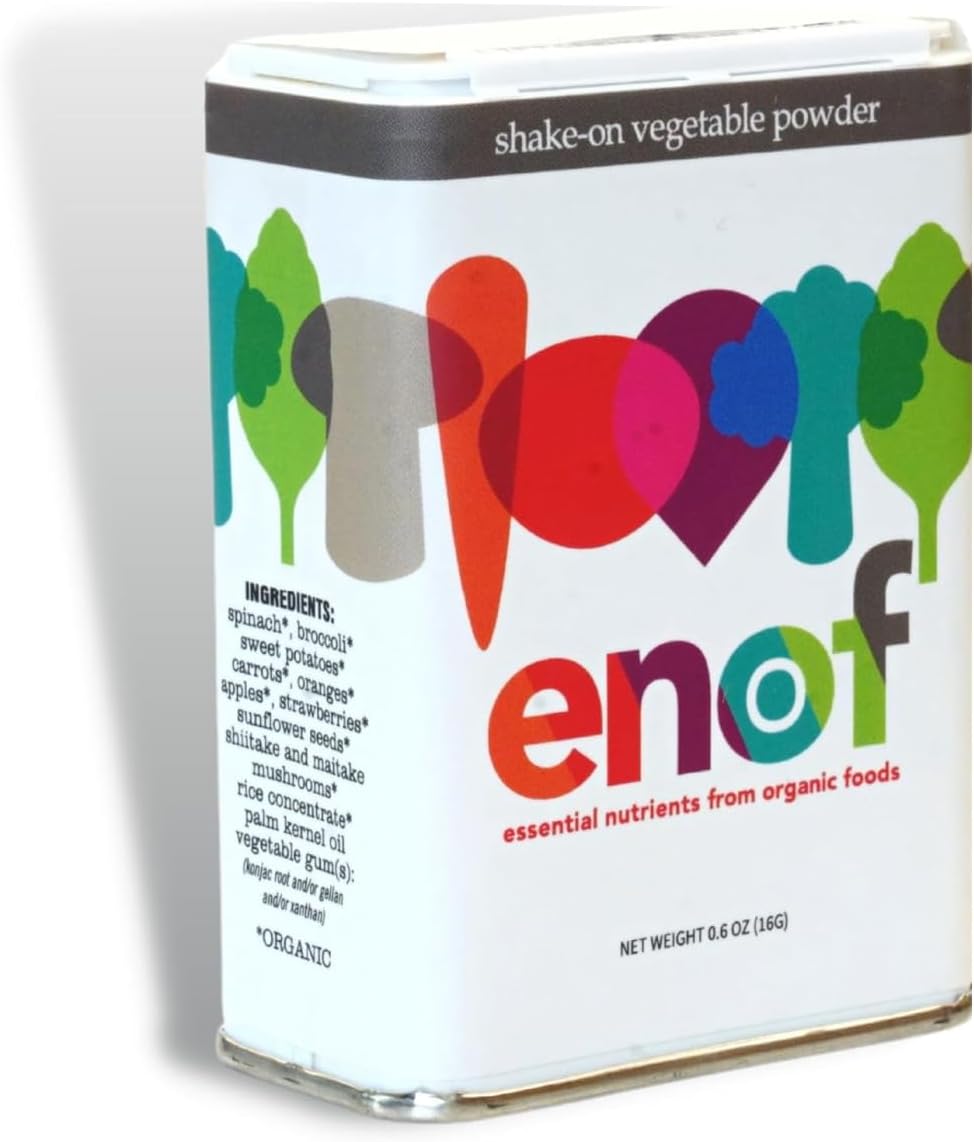 ENOF Organic Fruit and Vegetable Powder Kids & Adults | 10 Clean Ingredients - Strawberry, Spinach | Gluten & GMO Free Vegetable Powder for Kids | 60 Servings, 1 Mo. Supply, Made in USA