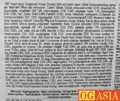 WEILONG Konjac Shuang – Hot & Sour Geschmack – Kult Snack aus China – OG ASIA – 360g Packung