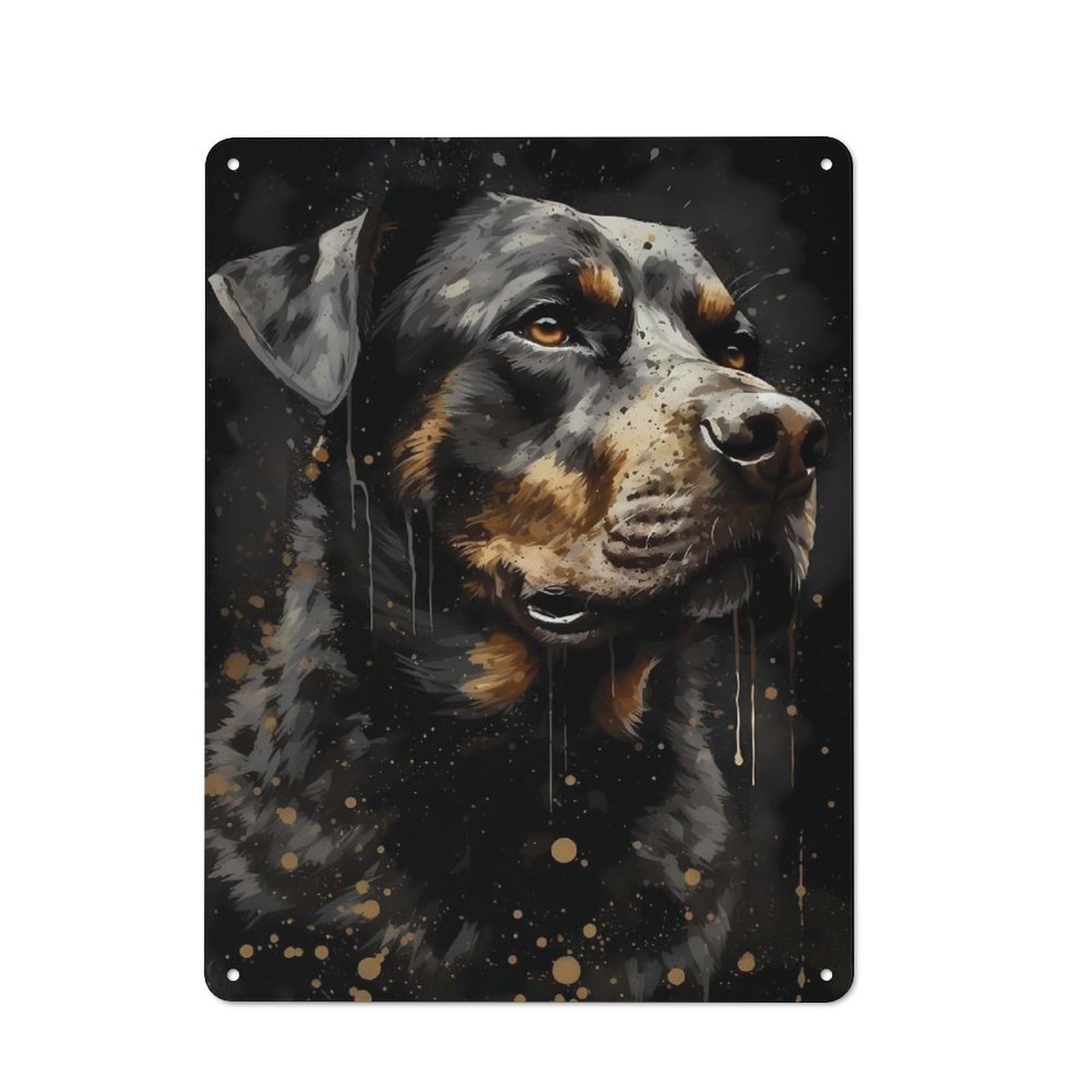 Junmoney Rottweiler Dog Folklore Retro Tin Sign 40X30cm For Lounge Or Reading Corner, Gift For Lounge Decor Fans During The Christmas Season