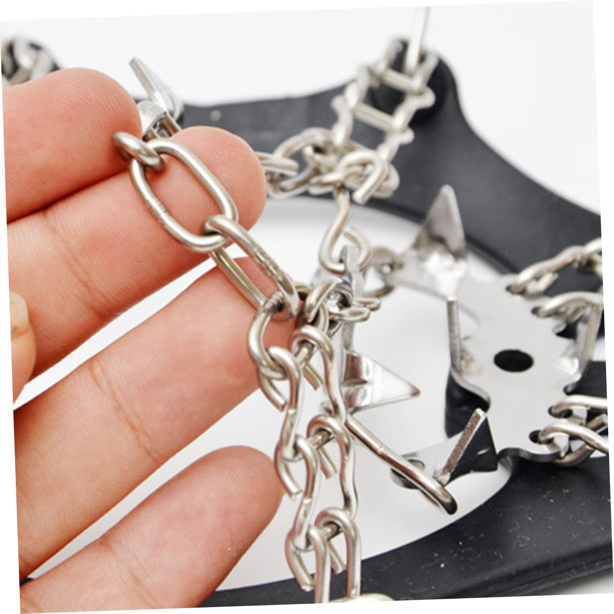 KICHOUSE Boot Spikes for Snow and Ice 19 Tooth Anti-Skid Climbing Shoes Covers Ice Grippers Mountaineering Equipment