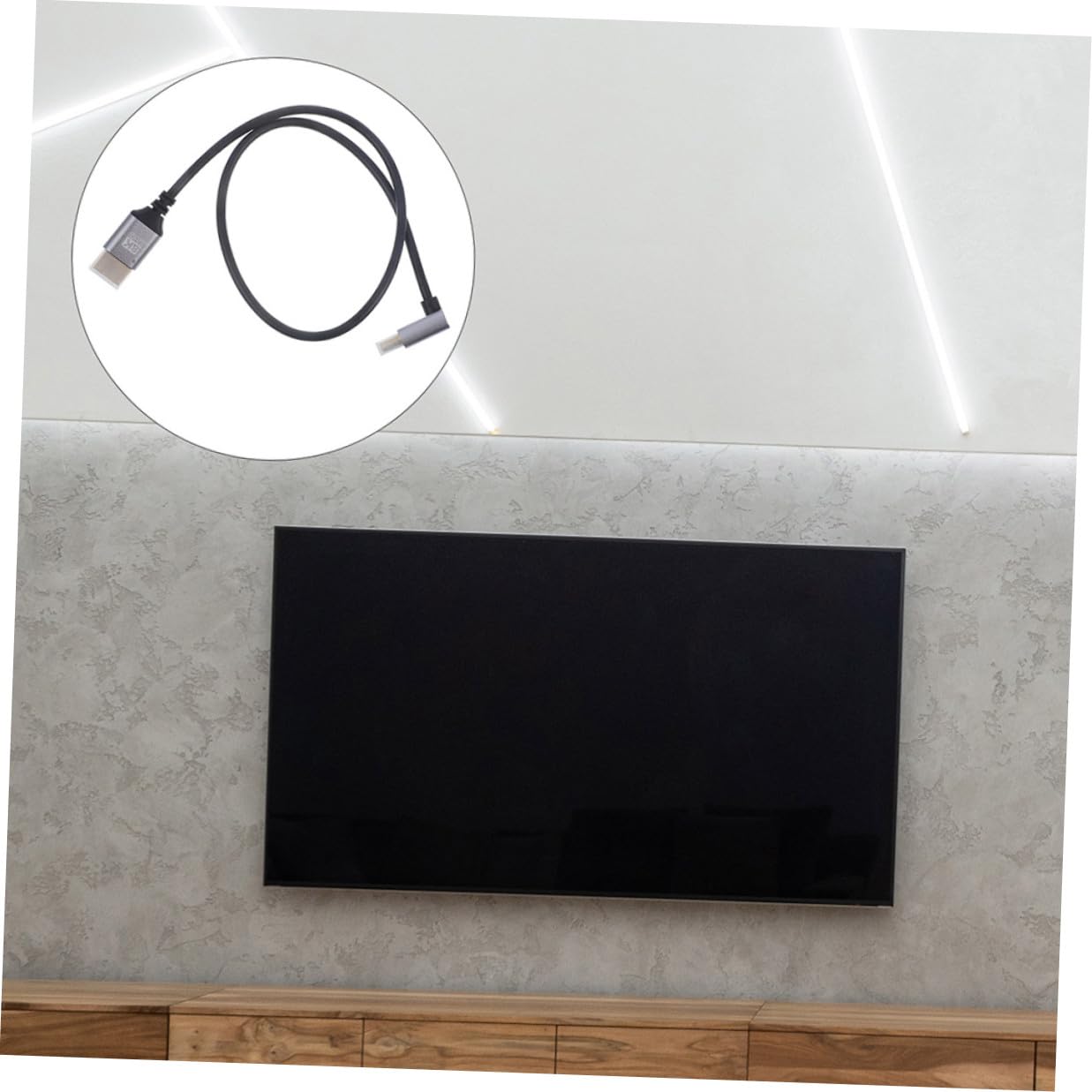 8k Male to Male High Definition Cable 1m Angled Connector High Performance Video Wire for Tv Monitor Computer Accessories