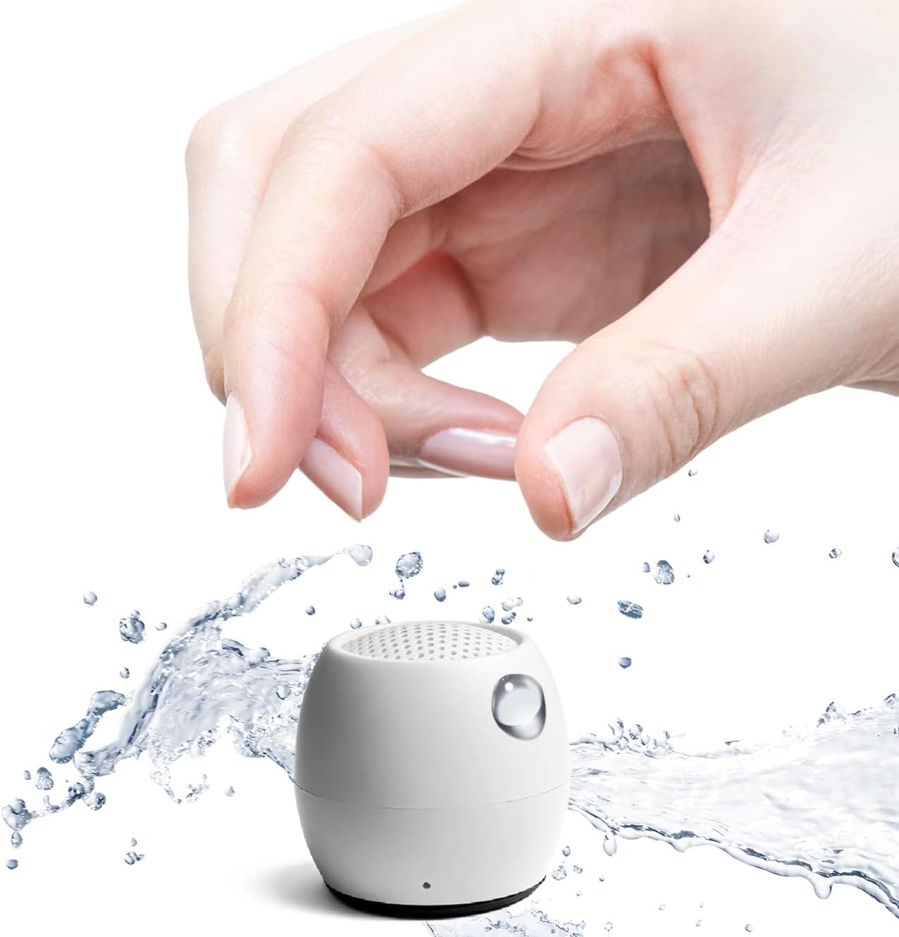 Speaker, Portable Speaker, Waterproof, Small, Rechargeable, Battery, Bluetooth, Wireless, IPX6, Bath, Smartphone Connection, UK Brand