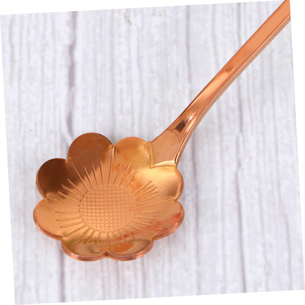 CIYODO Stainless Steel Petal Spoons Long Handle Stirring Spoons Coffee Stirrers for Coffee Bar Restaurant