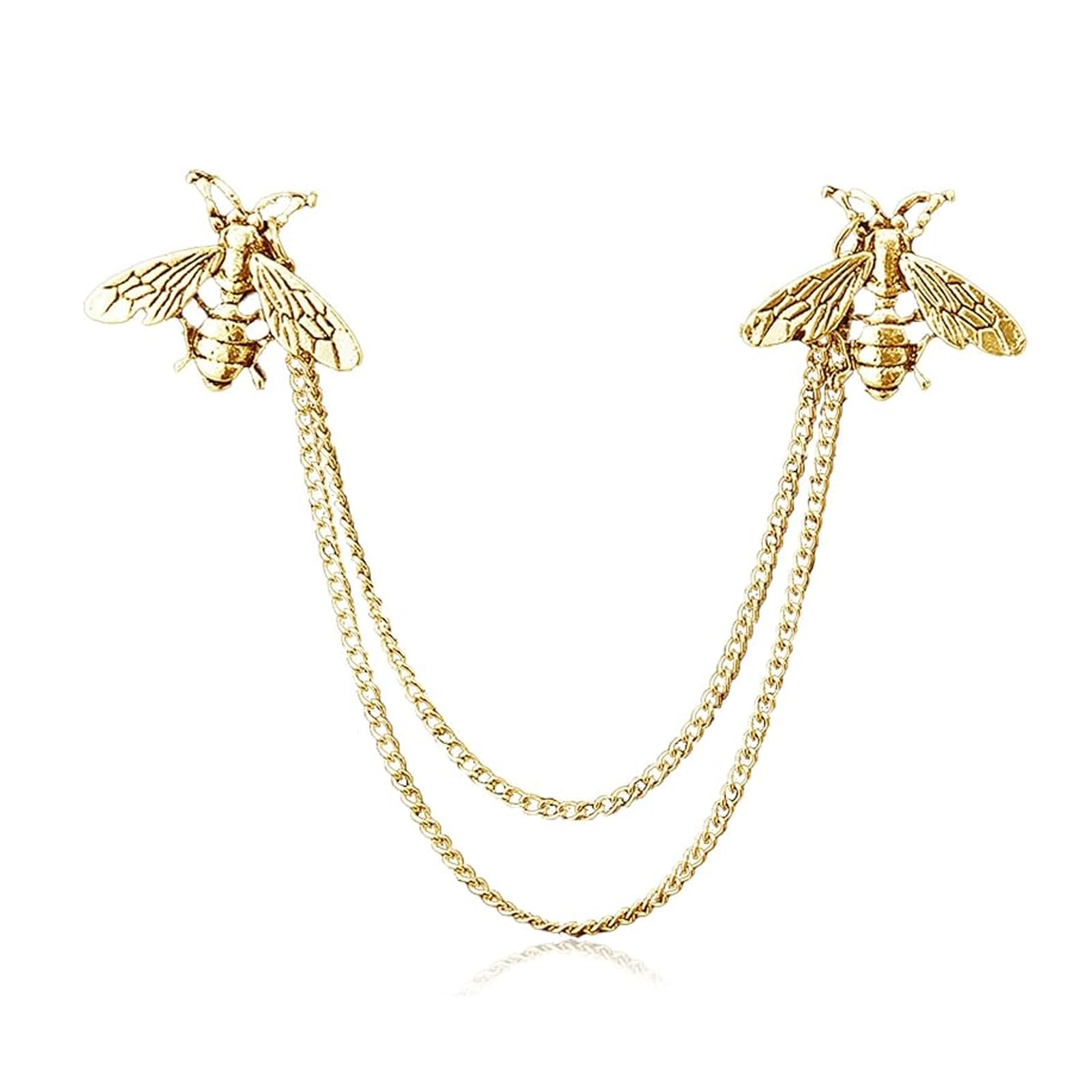 Collar Chain Pin for Men and Women - Hanging Tassel Brooch Lapel Pin for Business Suits - Bar Pin With Long Chain - Gifts