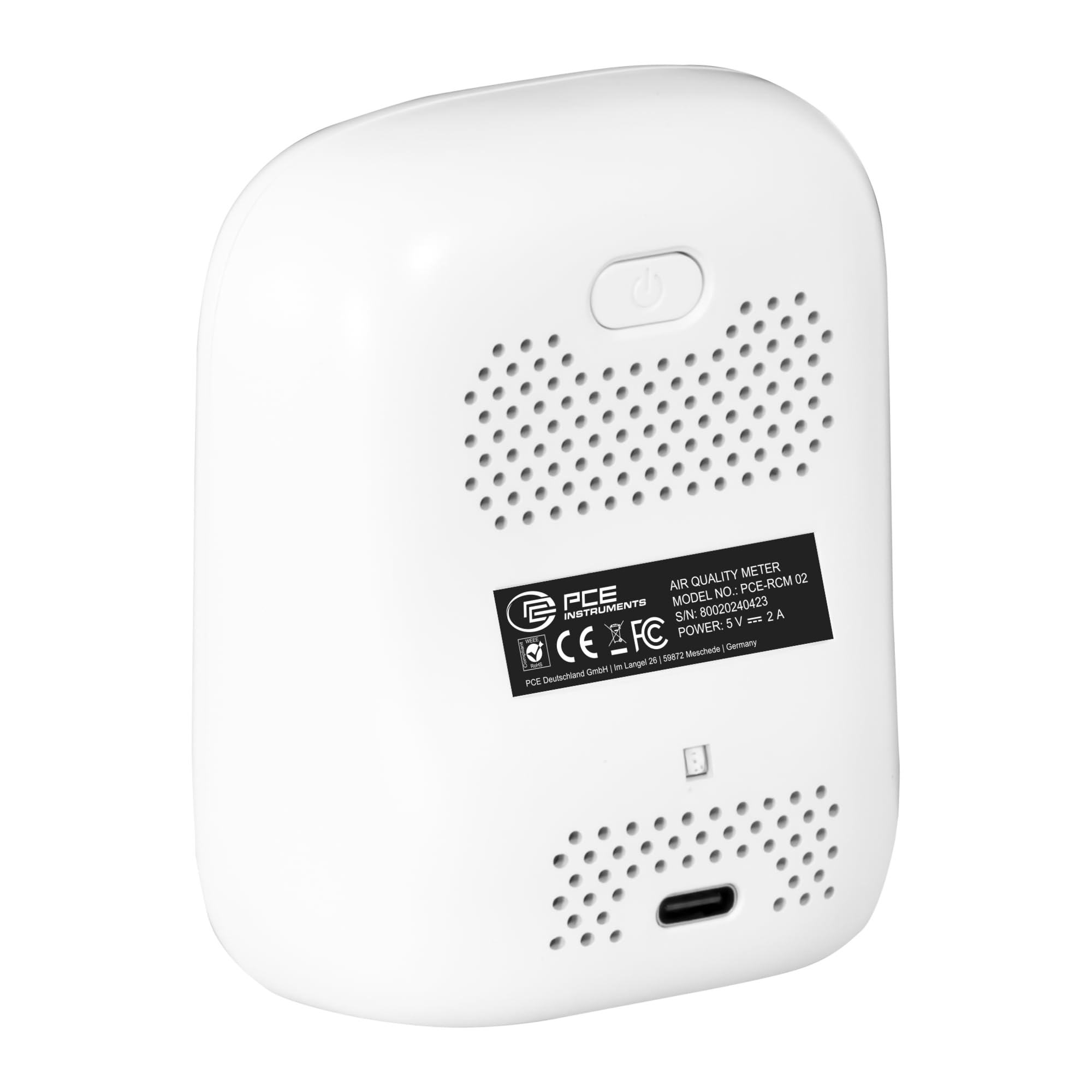 Medidor de Calidad del Aire PCE-RCM 02 / Medición de partículas PM1, PM2,5, PM10 / Medición de CO2, formaldehído, TVOC, Temperatura y Humedad Ambiental/Conxión Wi-Fi/PCE Instruments