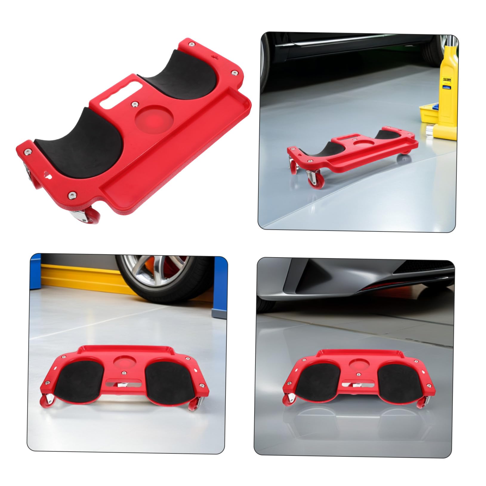 Rollbare Knieschoner für Autoreparaturen mit Pe Material in Rot | Faltbar und Tragbar, Stabile Stützkonstruktion, Rutschfestes Design, Flexibel Beweglich für Garage und Werkstatt