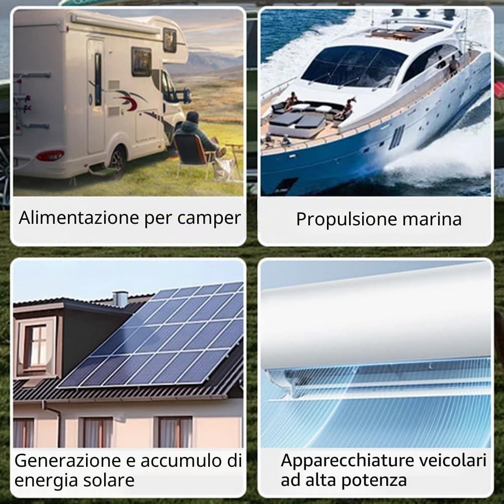 Batteria al Litio Ferro fosfato 12V 24V Batteria LiFePO4 50AH 100AH ​​150AH 200AH 300AH per Motore 0-3600W con BMS