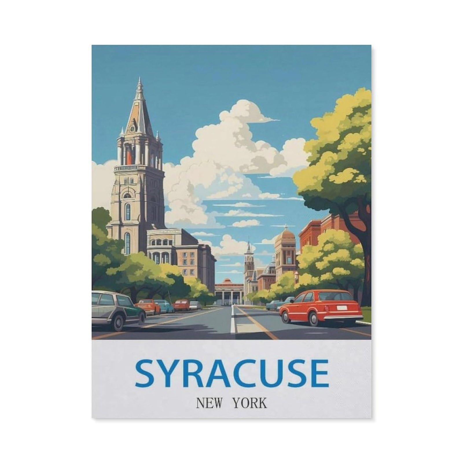 Syracuse New York，Tin Sign Vintage Retro Man Cave Bar Pub Shed Novelty Gift Aluminium Metal Tin Wall Décor Sign(30x40cm）12x16 inch-EE20