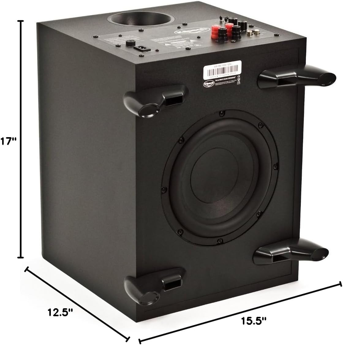 Klipsch SW-350 Subwoofer with dimensions