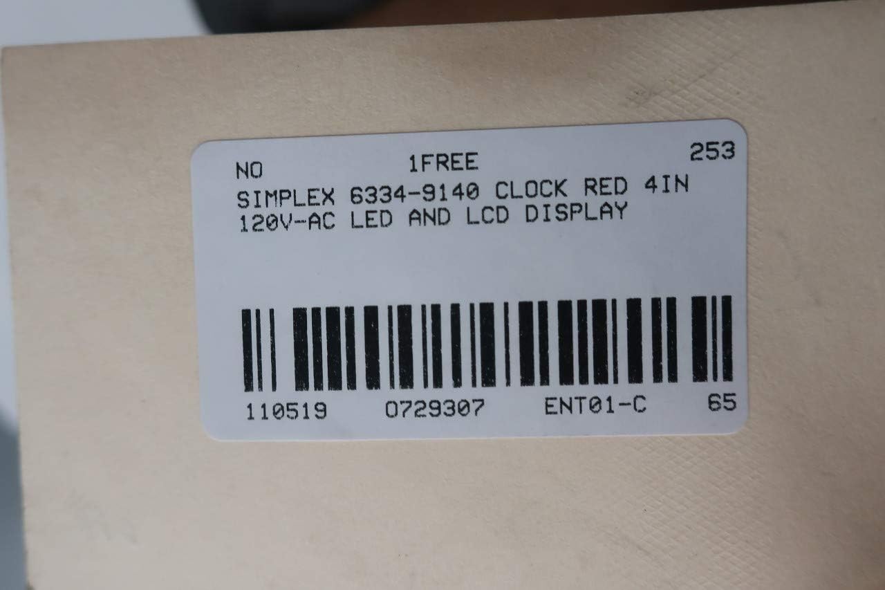 Simplex - 6334-9140 4.0" Red LED Clock, 120 Vac