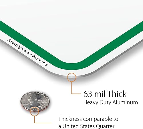 Miniatura 4 de SmartSign Letrero de metal de escritura de 18 x 12 pulgadas, aluminio de 63 mil, material reflectante laminado 3M, verde y blanco