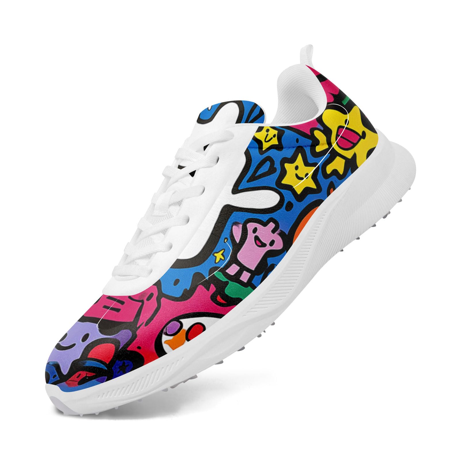 Onegam Spikeless Golf Shoes for Women, Men's Breathable Waterproof Golf Sneakers Colorful Fashion Sport Shoes with Heel Vent