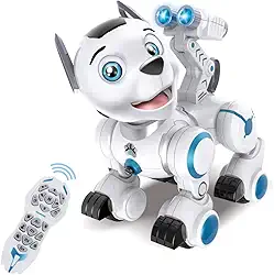 Controle Remoto Cão Robótico RC Interativo Inteligente Andando Dançando Programável Robô Filhote de Cachorro Brinquedo Eletrônico com Luz e Som para Crianças Meninos Meninas