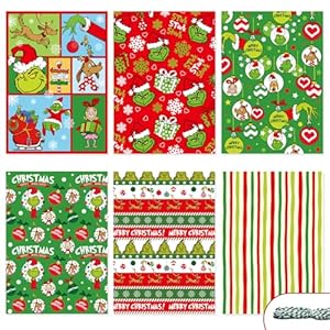 AINECON 12 hojas de papel de regalo de Navidad de 19.7 x 27.6 in, diseño original festivo, envoltorio de regalo para Navidad, Año Nuevo, decoración de fiesta