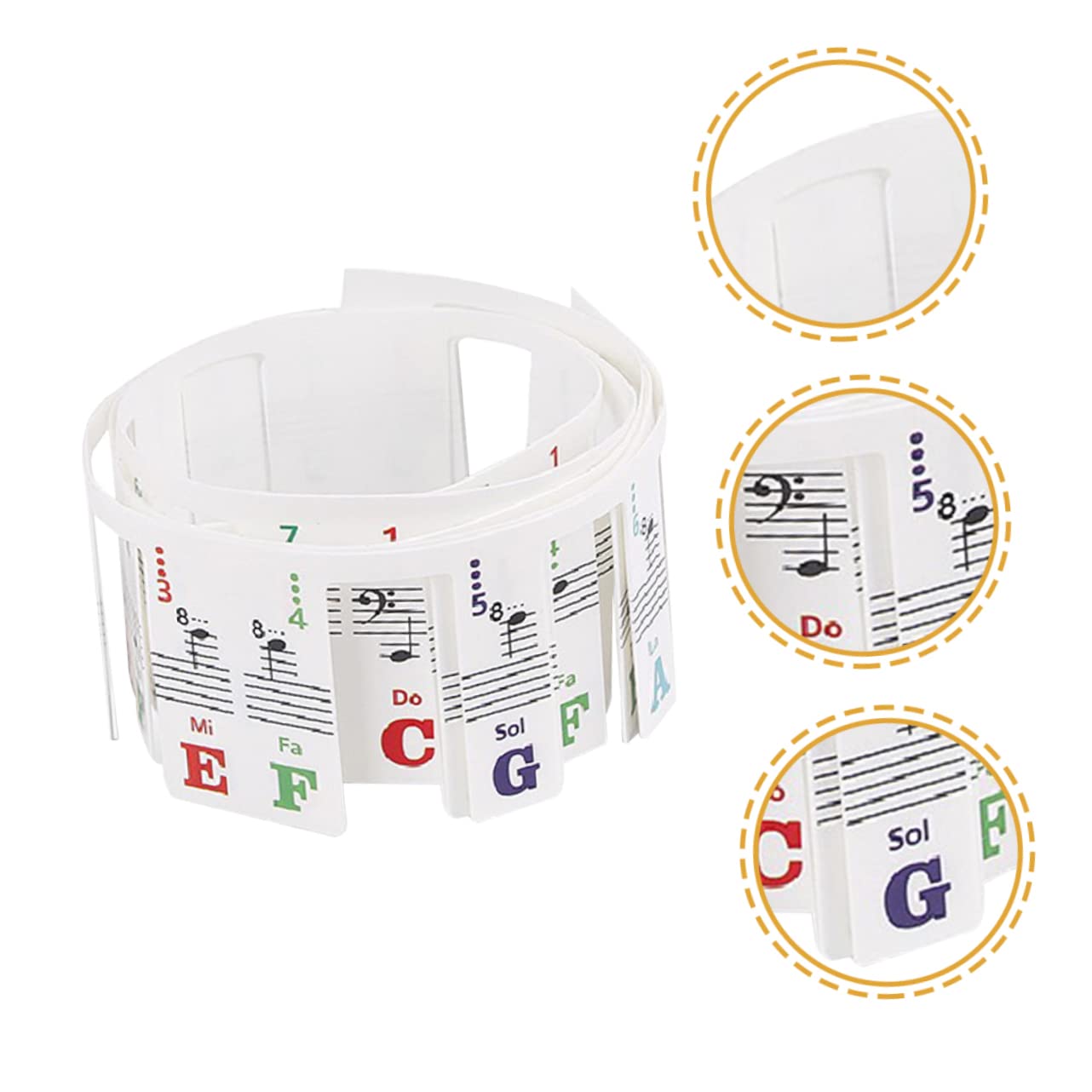 Adesivi per Tastiera Piano 88 Tasti in Pvc Non Adesivi, Facili da Usare e Rimuovere, Strisce Note Musicali per Guida Tasti Professionale e Pratica