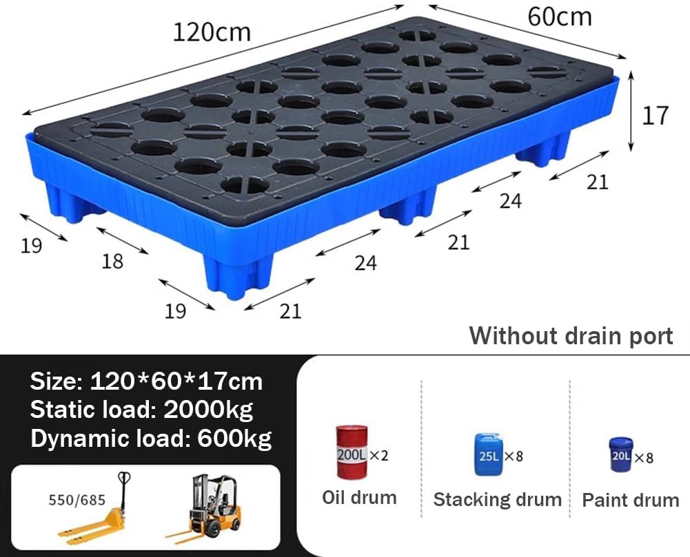 2/4-Drum Platform Modular Spill Containment Platforms with Grating, Spill Containment Pallets(120 * 120 * 17cm)(120 * 60 * 17cm)