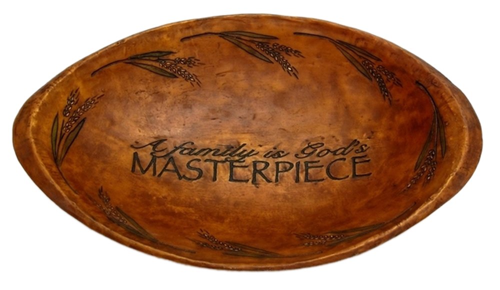 IWDSC Wood - Look Decorative Oval Bowl God's Masterpiece