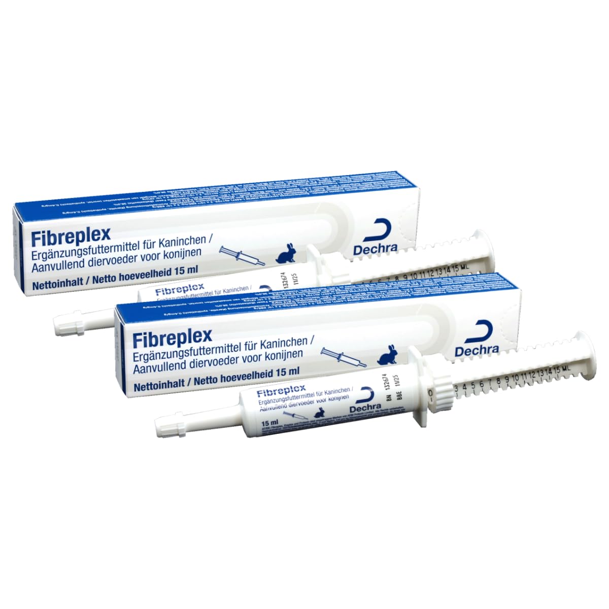 Dechra Fibreplex | dwupak | 2 x 15 ml | karma uzupełniająca dla królików | może wspierać normalną aktywność fermentacyjną w jelicie grubym | z pozytywnymi mikroorganizmami