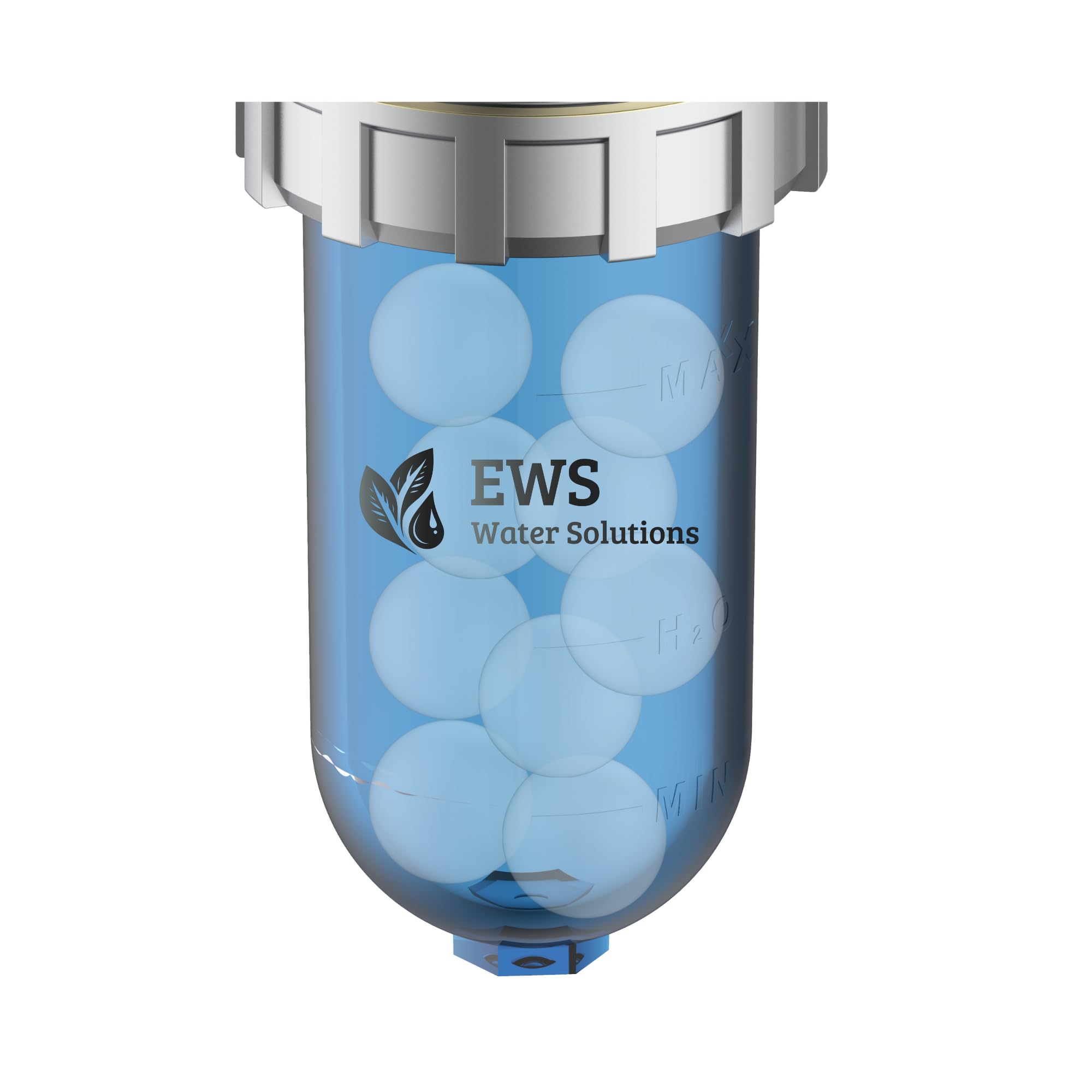 EWS® Ricarica 1 Kg. Polifosfato a Sfere Siliphos (Diametro 2 cm) per Dosatori, Filtri Lavatrice, Lavastoviglie Anticalcare Anticorrosivo | Migliora la Qualità dell'Acqua