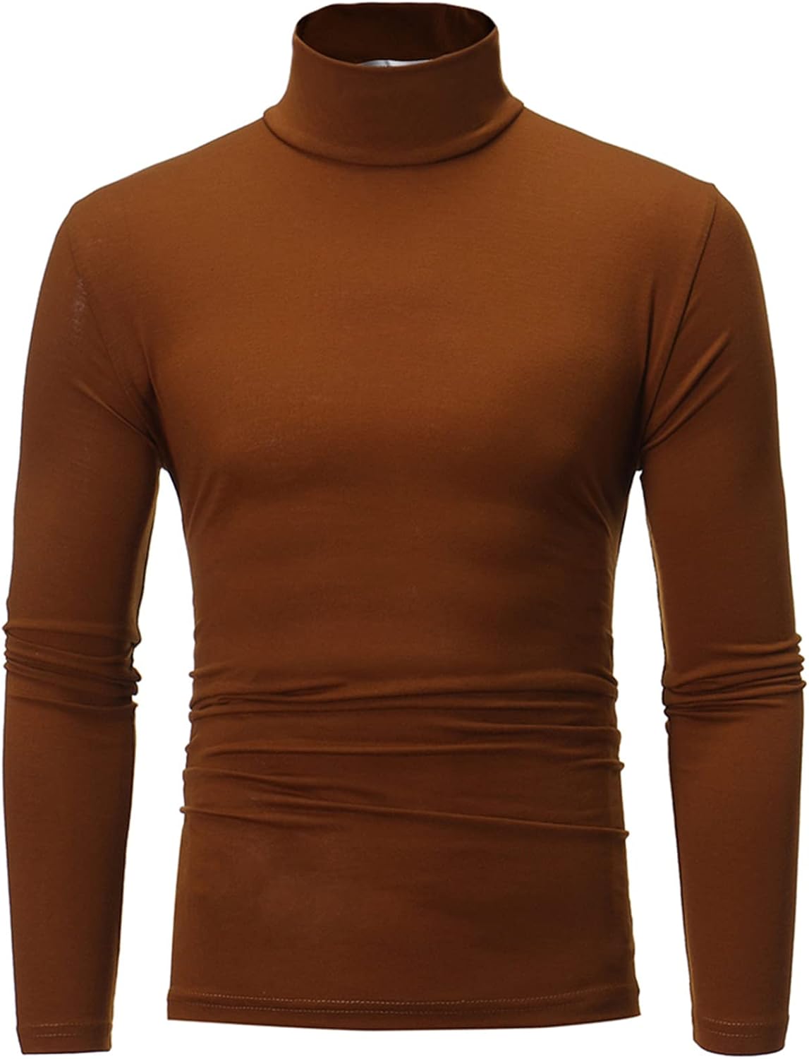 YiZYiF Mens Casual High Neck Long Sleeve T-Shirt Solid Color Slim Fit Pullover Undershirt Thermal Base Shirt