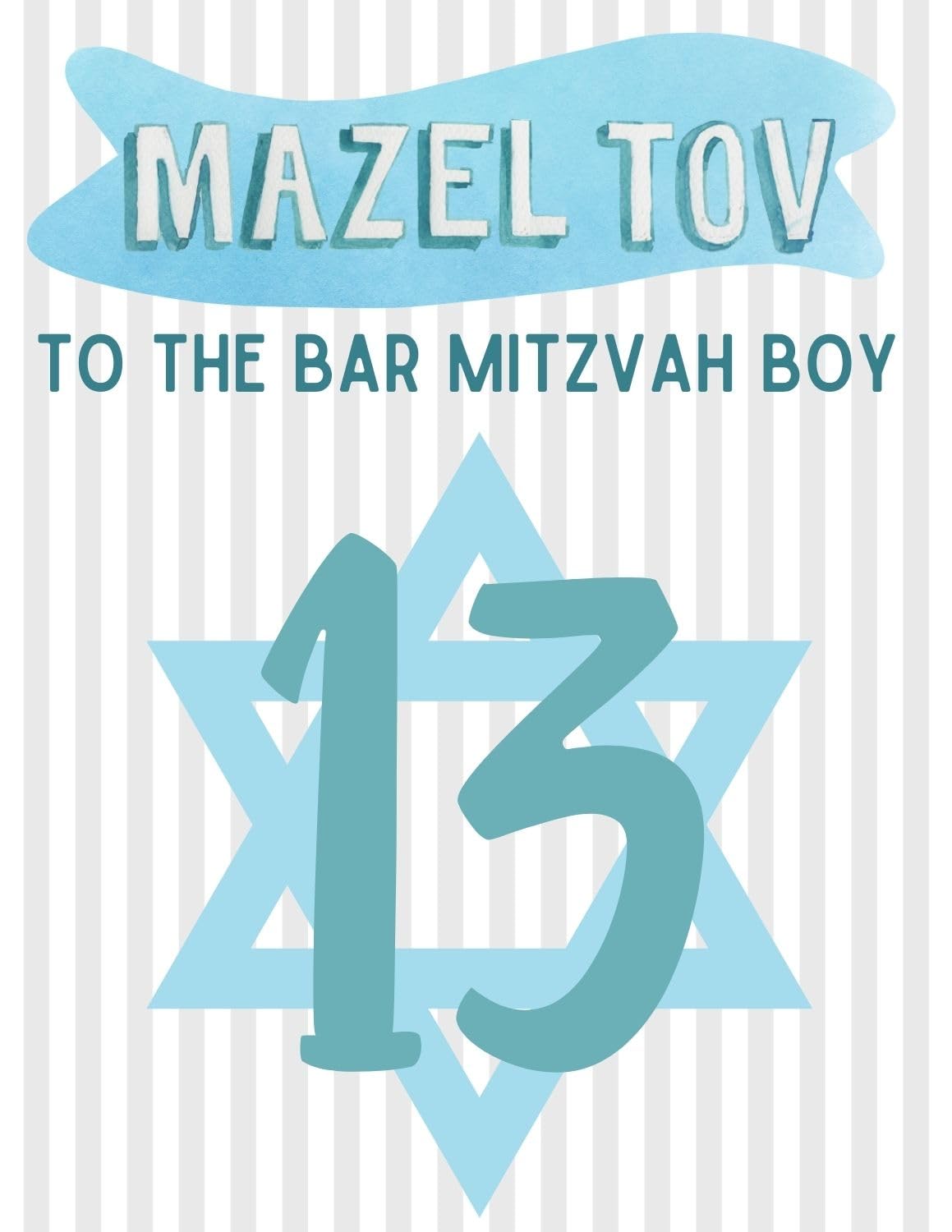 68-8001 Carta Mazal tov per il tuo BAR MITZVAH 13 anni Compleanno Ragazzo Ebreo Teen Maggioranza Religiosa Festa Regalo Torah Talit con Doratura Oro Lucido e Busta Bianca Formato 17,5x12cm AFIE
