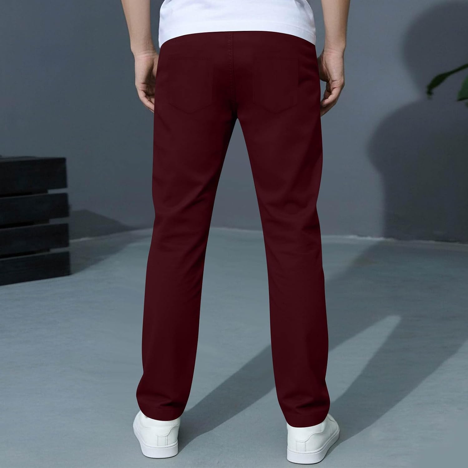 Uniform Pants for Boys Casual Pleated Relaxed Fit Elastic Waist Straight School Pant Kids Clothes Size 3-14 Years