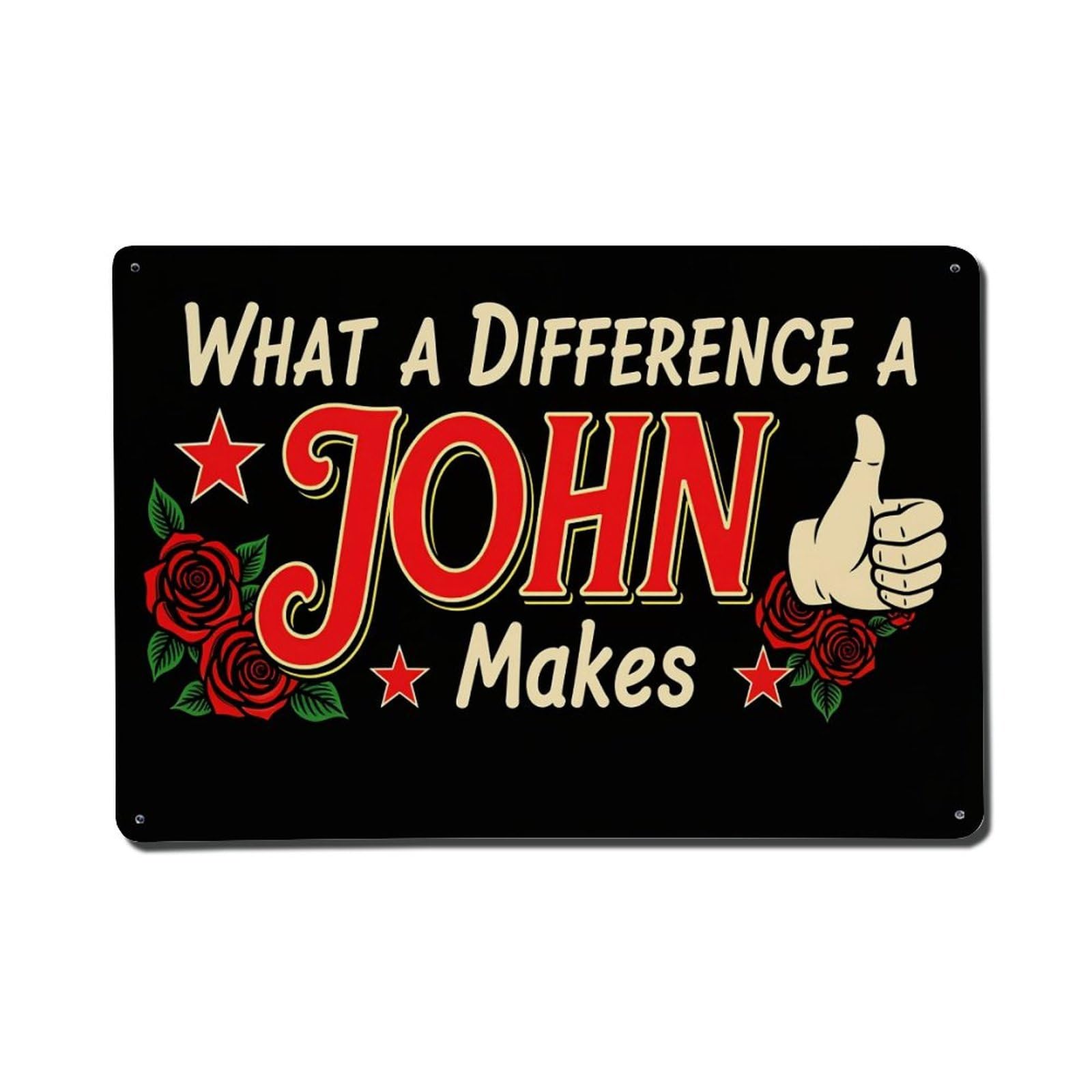 Enderetf Vintage What A Difference A John Makes Tin Sign Retro Metal Wall Decor Metal Poster, Home Bar Garage Man Cave Cafe Indoor & Outdoor Decoration 8X12inches