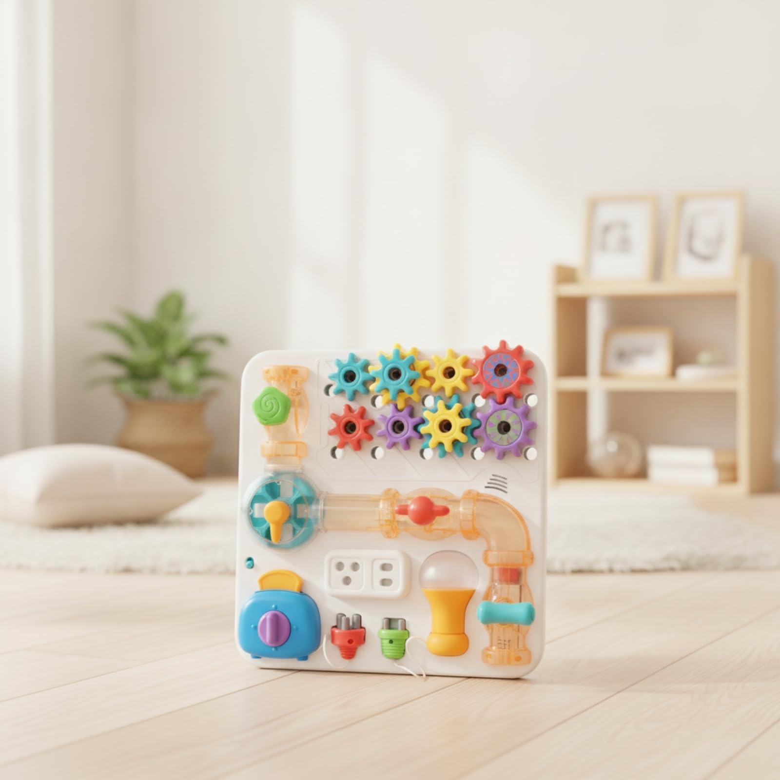 predolo Busy Board per Bambini Interattivo | Ingranaggi da Girare e Premere, Pannello Sensoriale educativo, Giocattolo, per Stanza Giochi, Cameretta, Asilo, Neonati
