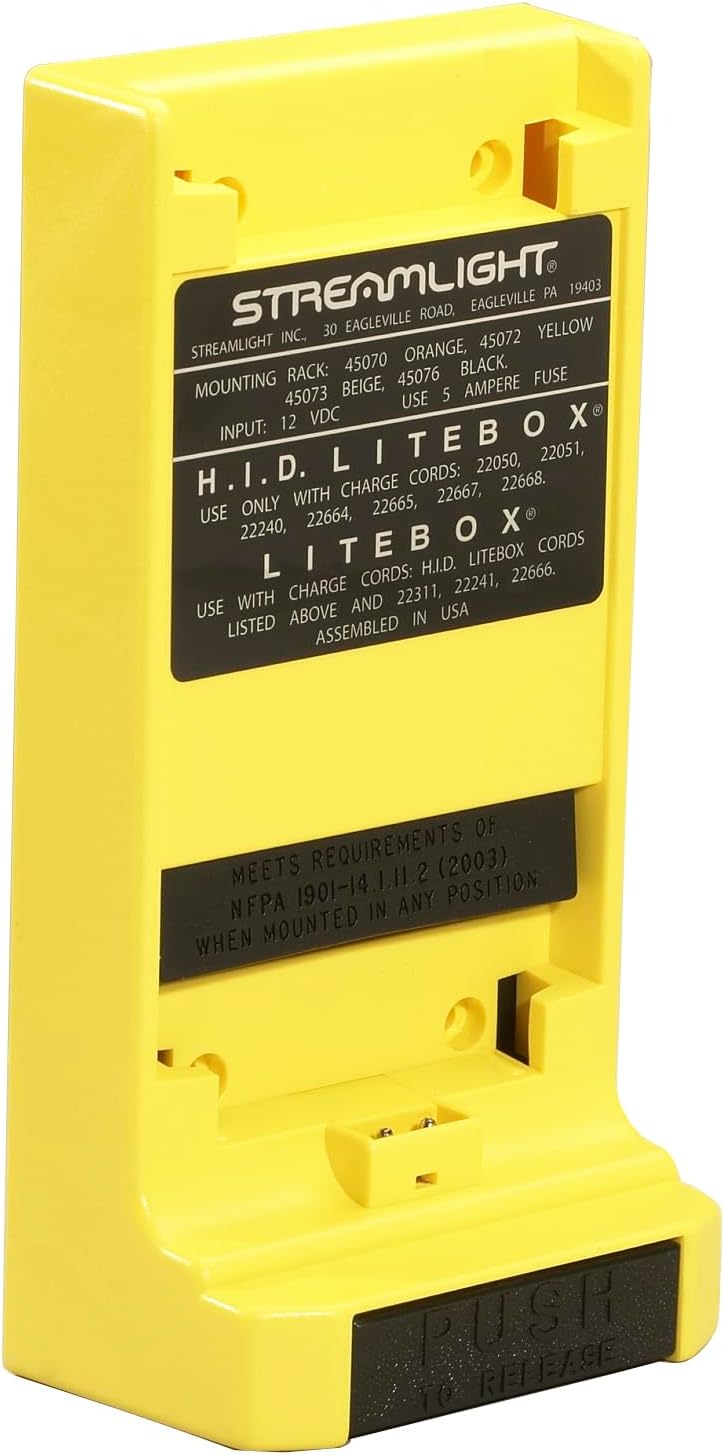 Streamlight 45072 Standard System Mounting Rack - Yellow - LiteBox/FireBox Series