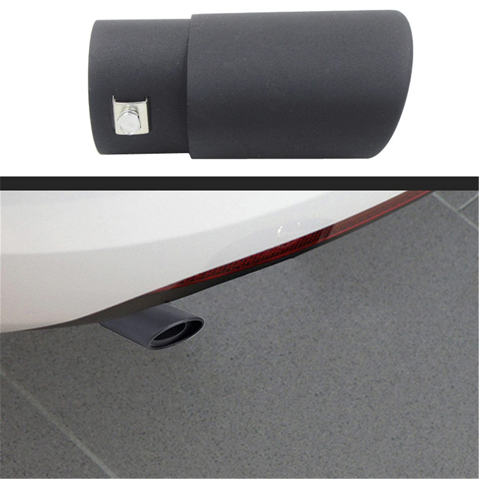 SAXTZDS Universale in Acciaio Inox Auto Tubo di Scarico marmitta Copre Styling, Misura per Jeep BMW Fiat Ford Mercedes Skoda Peugeot Chevrolet