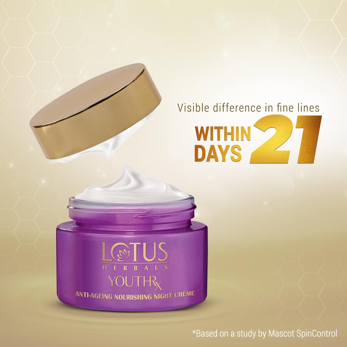 Lotus Herbals YouthRx Anti Ageing Nourishing Night Cream | Anti Wrinkle & Fine Lines Repair | Skin Firming & Hydrating Night Moisturizer | With Ginseng & Ginger Extract | For All Skin Types | 50g 1