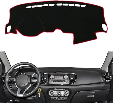 Fit for Kia Pegas 2017-2020,Car Dashboard Cover,Black Dash Mat Dashboard Cover,Anti-Slip Dash Pad Protective Cover