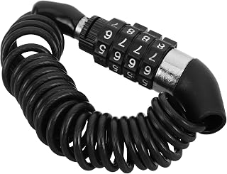 Mini Portable Cycle Helmet Lock Resettable Combination Steel Wire | ABS Body, Cut Resistant Design, Outdoor Use for Motorcycle Accessories and Helmet Securing