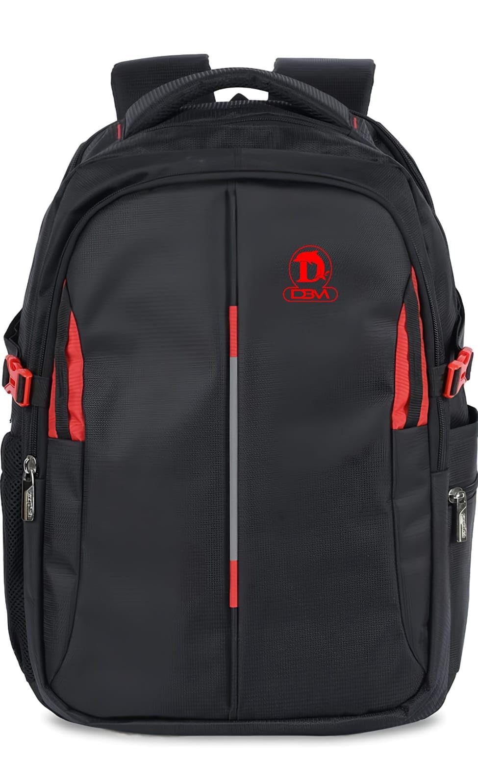 37L Premium Black & Red Backpack – Stylish, Durable & Spacious Laptop/School/College Bag with Multiple Compartments, Padded Straps & Side Secret Pocket For Men and Women's-image-2