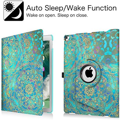 FINTIE Rotating Case for iPad Pro 12.9 (2nd Gen) 2017 / iPad Pro 12.9 (1st Gen) 2015-360 Degree Rotating Stand Case with Smart Protective Cover Auto Sleep/Wake, Shades of Blue