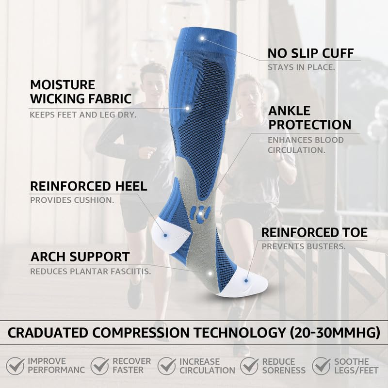 Compression Socks 4 Paris for Women & Men 20-30mmhg Knee High Circulation Support (S/M, L/XL, XL/XXL)…4