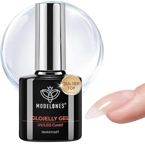 Vista 54 de Modelones – Capa superior de gel con purpurina aurora blanca ultrafina, esmalte transparente, acabado brillante y nacarado de larga duración