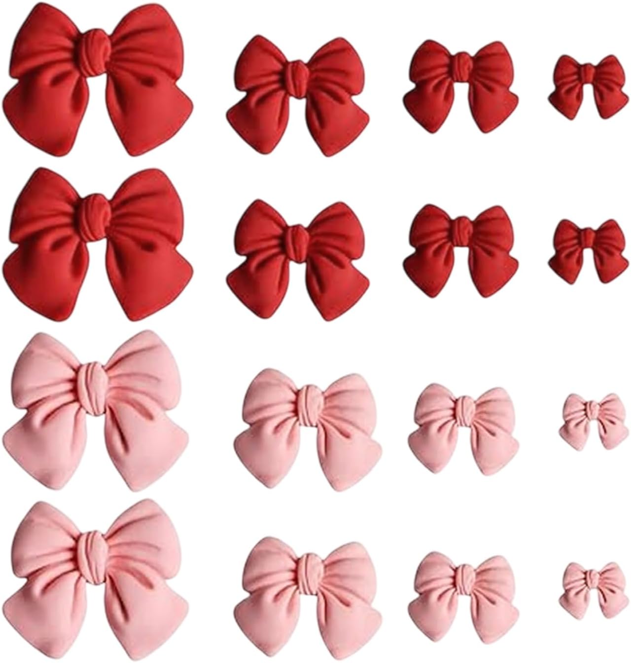 16 Pcs Bow Shoe Charms for Croc Clogs, Pink Red Cute Shoe Decorations, DIY Sandal Accessories for Women Girls Kids Birthday Gifts