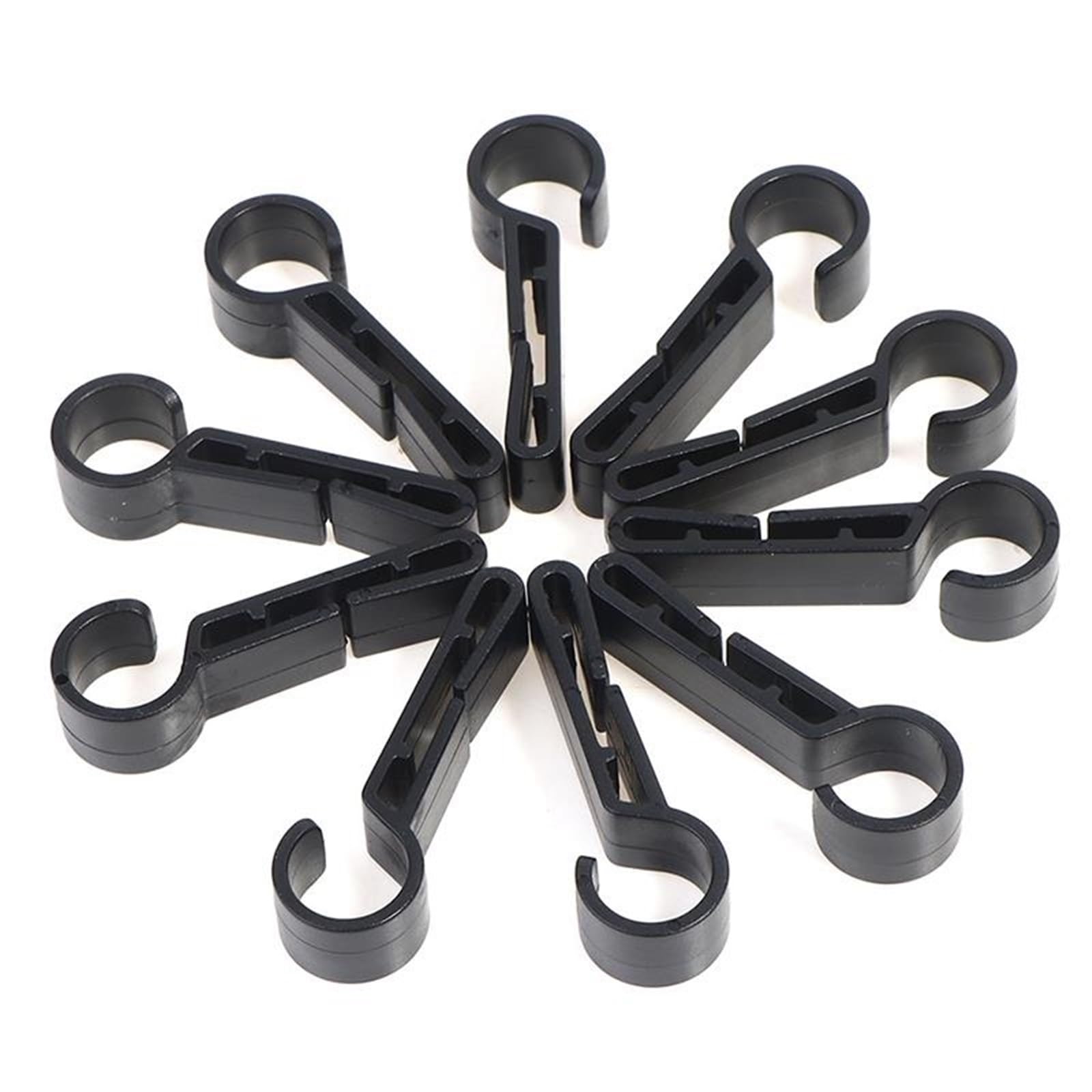 SolGlo10Pcs Plastic Helmet Clips Attachment Head Light Clamps Black Set Headlamp Hook