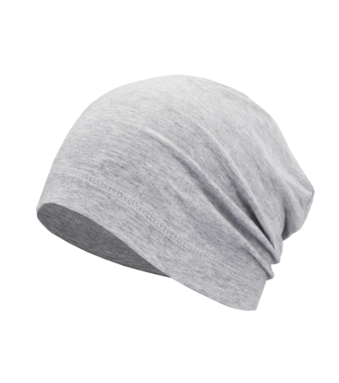 SRLLBBY Lightweight Cotton Beanie, Summer Skull Caps, Light Grey Breathable Thin Sleep Hats for Running Cycling Hiking Fishing (Light Grey