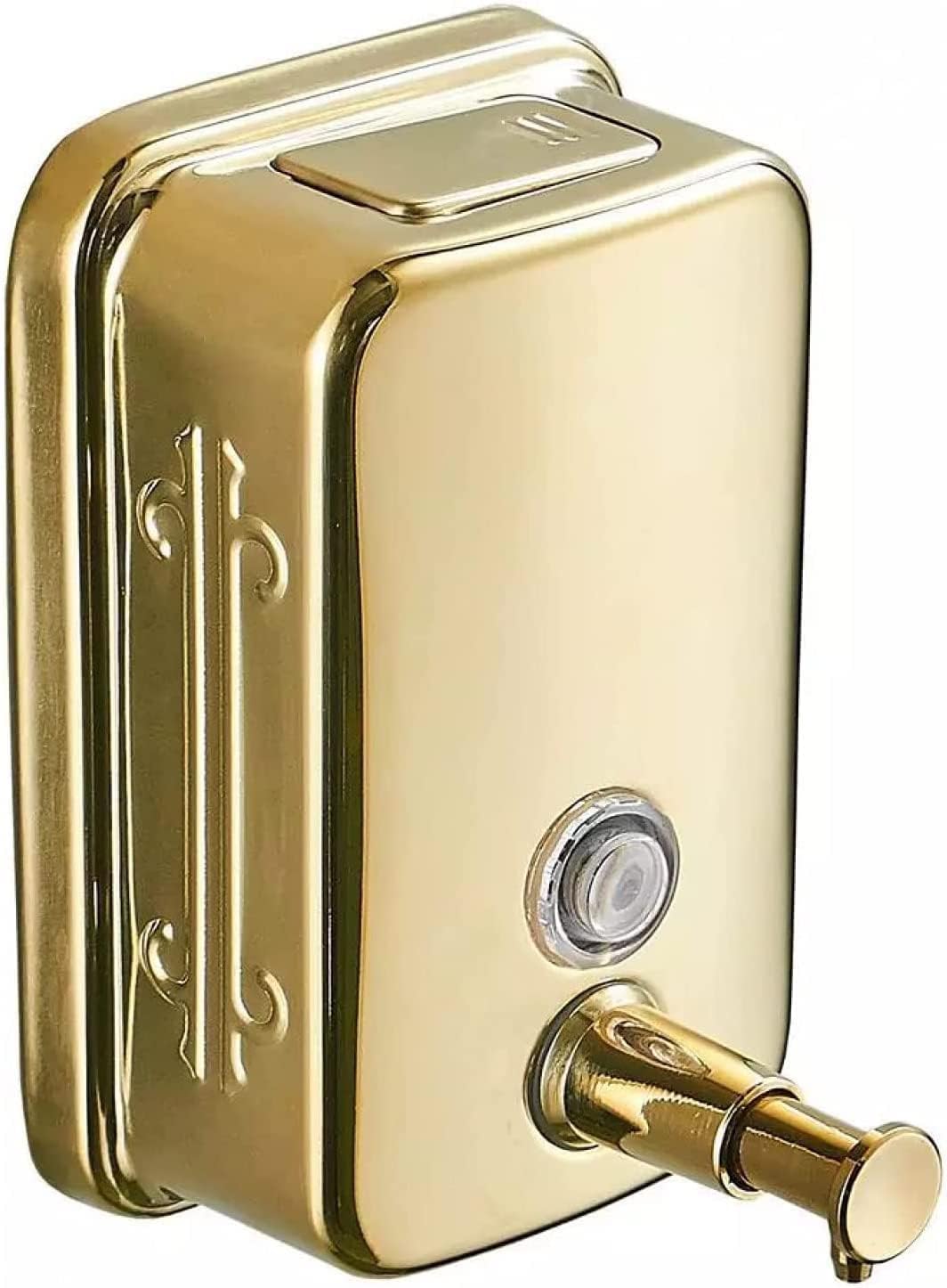 TOMYEUS Antique Soap Dispenser 304 Stainless Steel Wall Mounted Gold Bathroom Hand